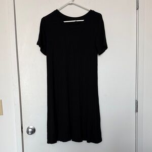 Classic Black T-Shirt Dress/swim coverup